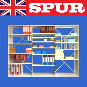 RESTART310120024005 Spur Rolled Edge Shelving Starter Bay measuring 2400mm High x 1200mm Wide x 305mm Deep featuring solid shelving uprights and 5 solid shelves with delta edge front and rear. Ideal for DM document management, retail and industry stock room shelving,...
