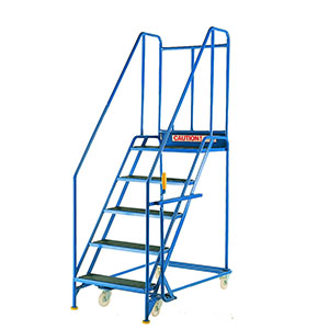 Safety step 5 Tread 760mm o/a wide - working height 2.7m Expanded metal and chequer plate safety steps 2 - 3m high S062 