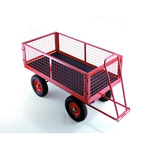 Platform truck Trailers - Wire Mesh Ends & Sides 750kg Turntable trolleys | hand pulled trolleys | pull along steering handle 10/TR351P.jpg