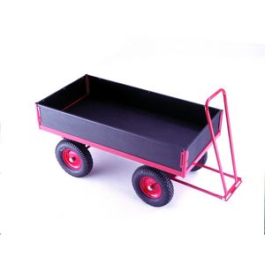Flatbed Trolley 1.2mx60cm Trolley - Pnumatic Tyres 500kg Turntable trolleys | hand pulled trolleys | pull along steering handle 12/TR341P.jpg