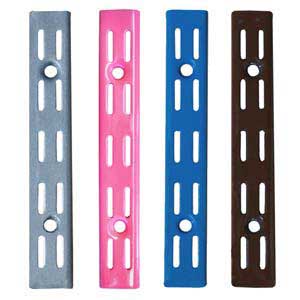 Spur Steel-Lok Single Level wall upright- Premium Colours Spur Shelving wall mounted shelving RAL Colours yellows reds orange green grey 14/BluesilverbrownPinkupr.jpg