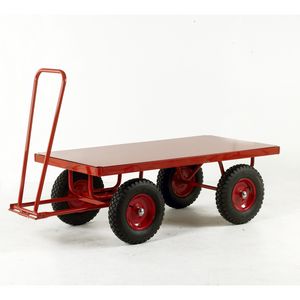 Turntable Platform Truck - Steel Deck 750kg 1500 long Turntable trolleys | hand pulled trolleys | pull along steering handle 17/TR226P.jpg