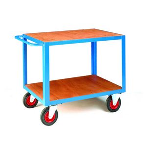 Heavy duty 2 timber deck table truck 1000 x 700mm Multi-tiered trolleys tier tea trolleys & 3 tier trucks with shelves trays or baskets 17/TT210T.jpg