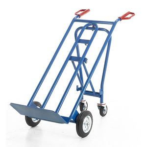 505ST55 Three position convertible truck 250kg.950mmL x 750mmH x 550mmW Toe Plate 200mmL x 420mmW It can be changed into sack truck, platform truck, 4 wheel transporter truck. Rubber tyred wheels, castors with rubber tyres....