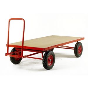 Turntable Platform Truck - MDF Deck 1000kg 2m extra long Turntable trolleys | hand pulled trolleys | pull along steering handle 19/TR130P.jpg