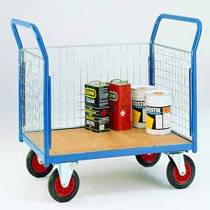 Platform Truck 1m x 60cm with 3 mesh panels 500Kg Mesh side platform trolleys | trolley cages | trolleys mesh caged sides 20/C603M.jpg