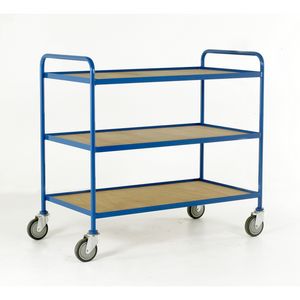 3 tier fixed ply shelves tray trolley 1065 x 610 501TT65