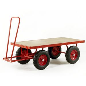 Platform Truck - MDF Deck 750kg 1.5m length Turntable trolleys | hand pulled trolleys | pull along steering handle 30/TR126P.jpg