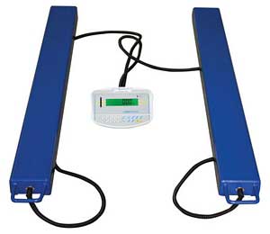 Industial beam scales with indicator cap  1 tonne pallet Industrial weigh beam scales large roll on floor mounted weighing platforms for pallet weighing in factories and warehouse with remote display / computer conections 33/AELPPALLETBEAMS.jpg