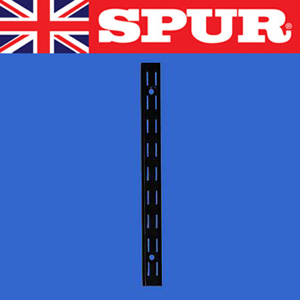 Black 17cm - Spur Steel-Lok Single Level Wall Mounted Upright Spur Steel-Lok Wall Mounted Shelving Black or Office Grey 34/UprightBlack.jpg