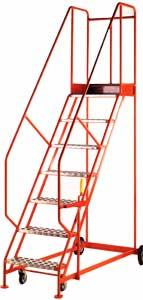 Handlock Mobile Safety Steps - 8 x 560mm W Aluminium Treads Mobile Warehouse Safety Steps | Working Height 3m - 4m. S163 