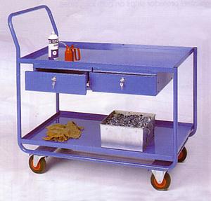 Workshop trolley with 2 small drawers workshop Trolley maintenance workshops and tool storage trolleys 501TT165 Blue, Red