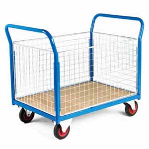 Platform Truck 1m x 60cmTruck with 4 Mesh Panels Mesh side platform trolleys | trolley cages | trolleys mesh caged sides 37/C604M.jpg