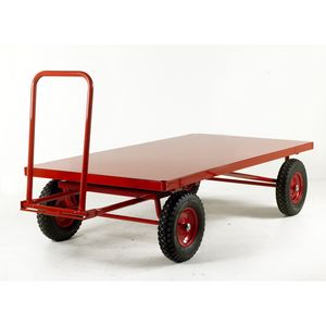 Platform Truck - Turntable - Steel Deck 1000kg 2m length Turntable trolleys | hand pulled trolleys | pull along steering handle 37/TR230P.jpg