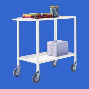 2 tier white steel tray trolley 840mmH Multi-tiered trolleys tier tea trolleys & 3 tier trucks with shelves trays or baskets 37/TT70W.jpg