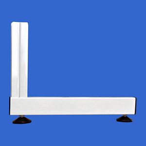 GONDLLEGW SPUR® Shelving Gondola T leg, suitable for constructing single sided Gondola shelving units.  Available in various heights.  The L-leg base is 7cm High by 37cm Deep. The frame itself is 2.5cm wide, including the foot it is 4.7cm    ...