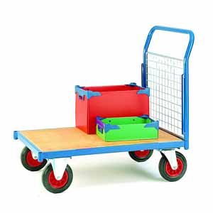 Platform Truck 1m x 60cm with 1 mesh end 500Kg Mesh side platform trolleys | trolley cages | trolleys mesh caged sides 39/C206MA.jpg
