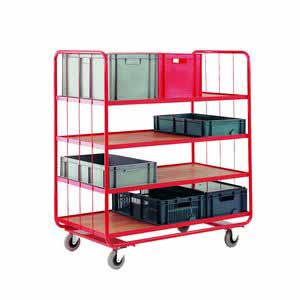 Container Kitting Trolley - 1410mm x 650mm x 1280mm Production trolleys for picking containers, Euro container trolley CT48 