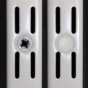 Pack of Twin slot shelving upright Screw Covers Prostore Shelving Wall Mounted screw fixed uprights & brackets 52/SpurScrewCap.jpg