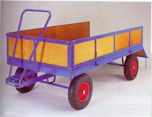 Platformtrolley hand towed with headboard, sides + tailgate Turntable trolleys | hand pulled trolleys | pull along steering handle 55/tr112p.jpg